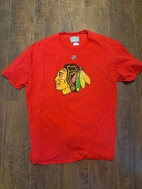 Fanatics Chicago Blackhawks Red Logo T-Shirt - Men Conner Bedard 98 2XL like new